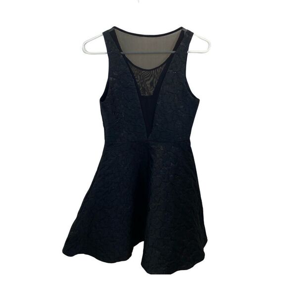 Homemade Black Fit and Flare V Neck and Back Midi Length Party Dress Size 2 - Picture 2 of 16